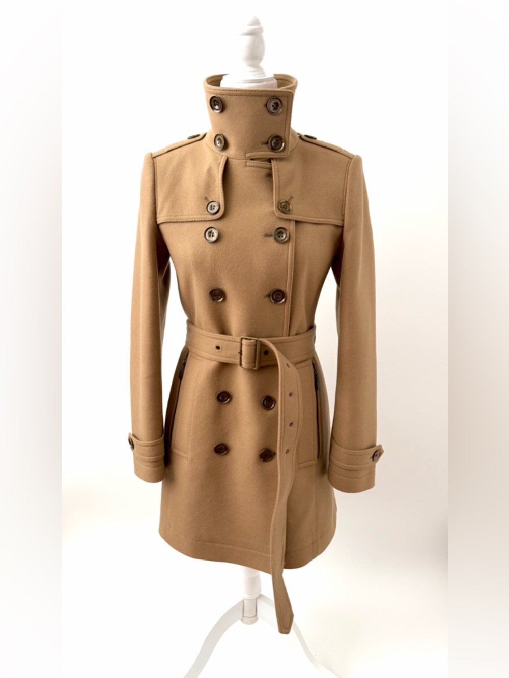 BURBERRY | Camel Wool Daylesmoore Heritage Military Trench Coat Belted US 6 - Picture 5 of 15